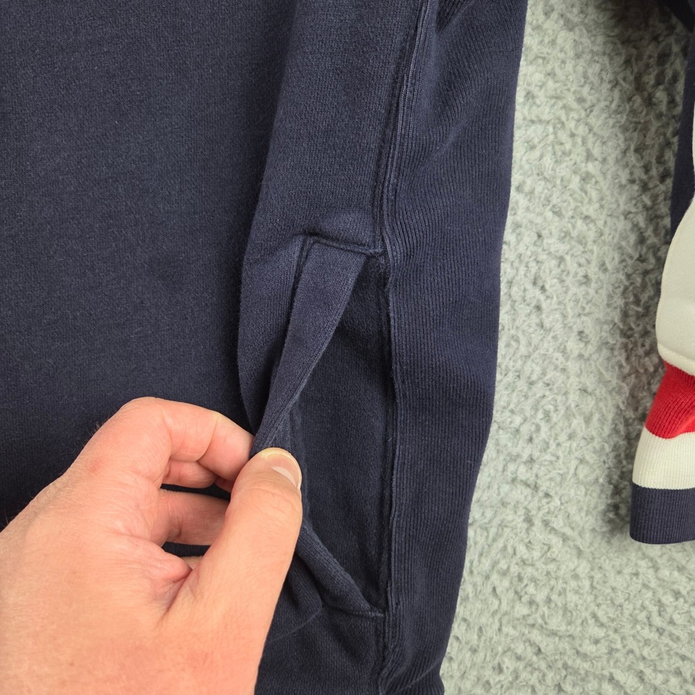 Polo Ralph Lauren Track Jacket Mens 2XB Navy‎ Blue Thermal Lined Full Zip Stripe - Picture 4 of 10